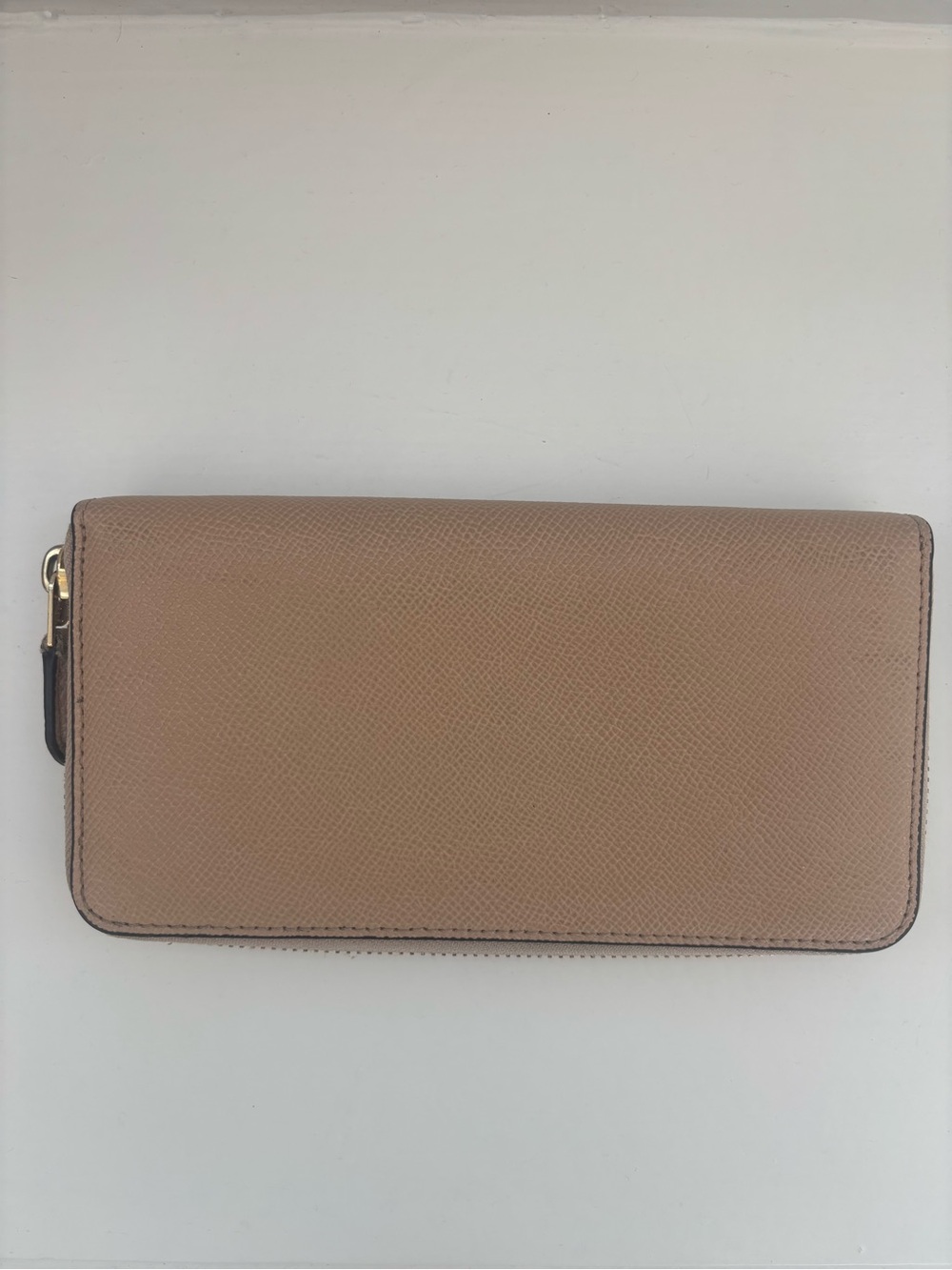 Coach Taupe Leather Zip-Around Wallet with Exterior Card Slot - Picture 2 of 12